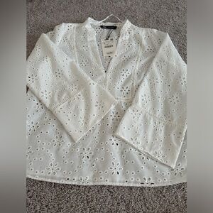 Zara embroidered blouse